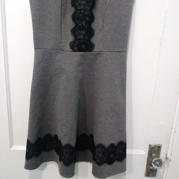 Maurices Grey Black Fringed Lace Midi Dress - Picture 5 of 5